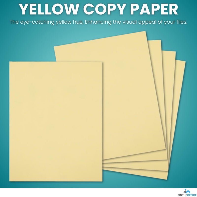 1InTheOffice Yellow Copy Paper, Yellow Colored Copy Paper, Printer Paper 8.5 x 11 inch Letter Size, 20lb Density, (500 Sheets) - Image 3